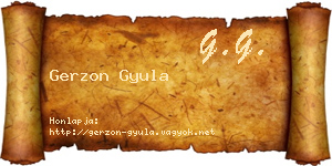 Gerzon Gyula névjegykártya