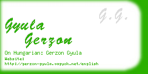 gyula gerzon business card